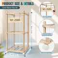 Doulami Garden Tool Organizer Cart, 3-Tier Rolling Garage Tool Rack with 35 Slots & Hooks, Heavy Duty Steel Yard Tool Storage for Shovels Rakes Brooms, Garage Shed Yard