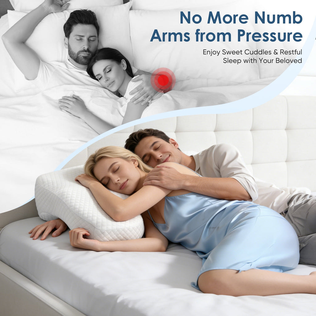 Side Sleeper Pillow, 2 in 1 Memory Foam Pillow for Adults, Relieves Rotator Cuff & Shoulder Pain, Comfort for Side, Back and Stomach Sleepers