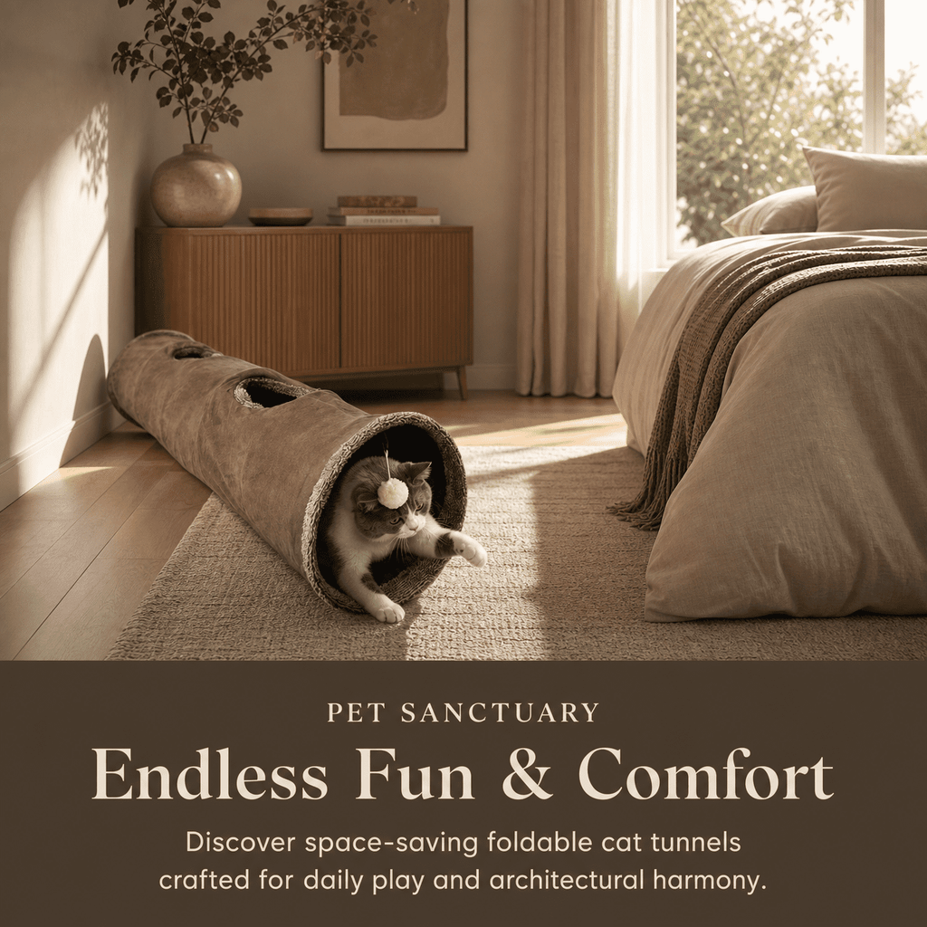 Doulami Cat Tunnel, 51.2" Collapsible Foldable Tunnel with Peek Holes, Interactive Toy for Large Cats Kittens Play Rest Hideaway
