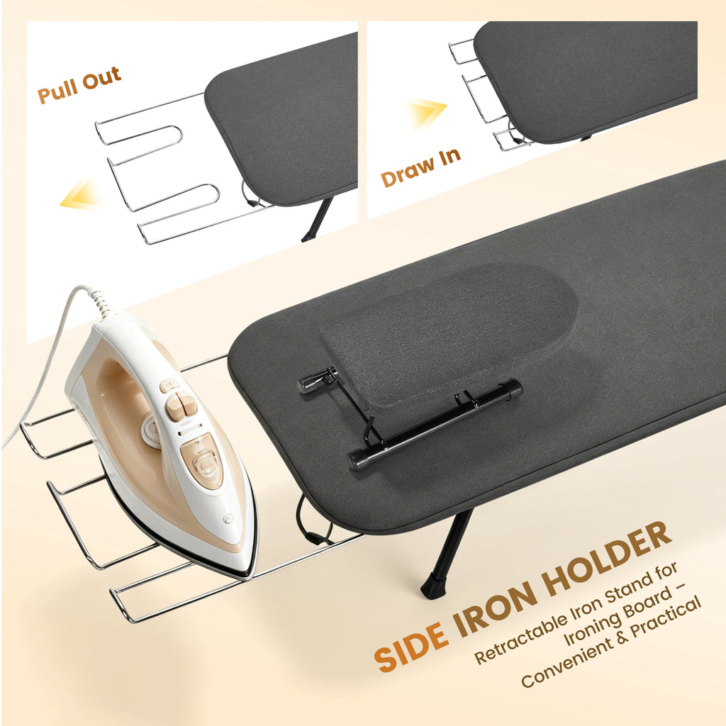 Doulami Tabletop Ironing Board,2-in-1 Foldable Small Iron Board with Iron Rest & Hanging Handle,Steel Frame