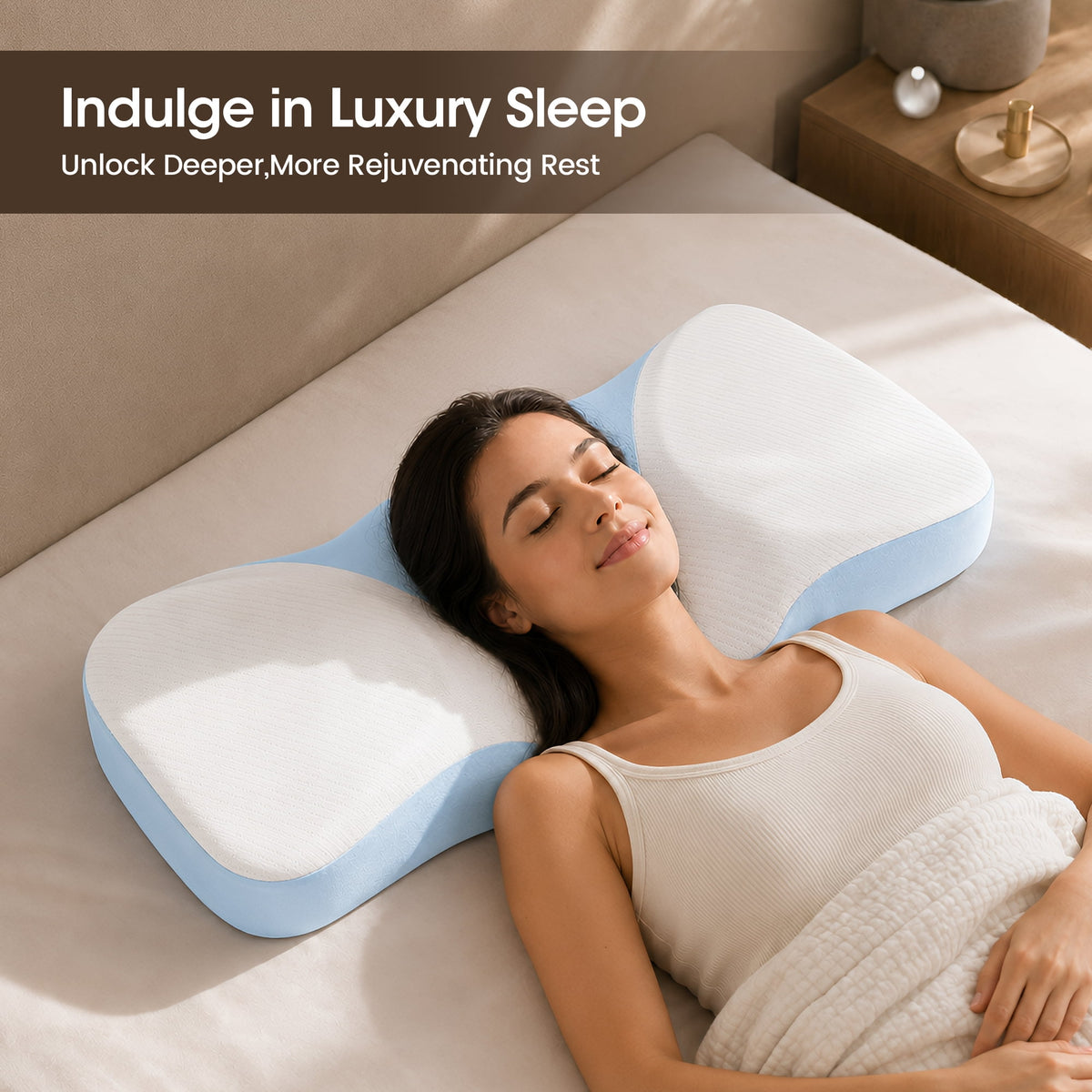 Neck Pillow for Pain Relief - Ergonomic Pillow Memory Foam Pillows for Sleeping, Cooling Orthopedic Neck Support Pillow, Contour Cervical Pillow Bed Pillow for Back Stomach Sleepers