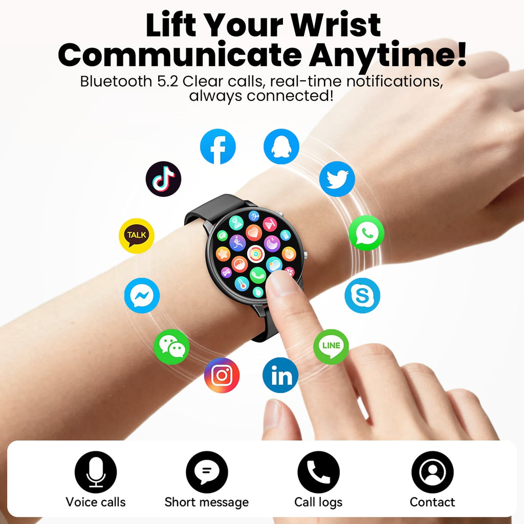Smart Watch for Men, 1.39" Fitness Tracker with Bluetooth Calls(Answer&Make&Message Reminder), Smart Watch Fits for Android and iPhone, IP68 Waterproof, 100+ Sport Modes Smartwatch, for Gift, Black