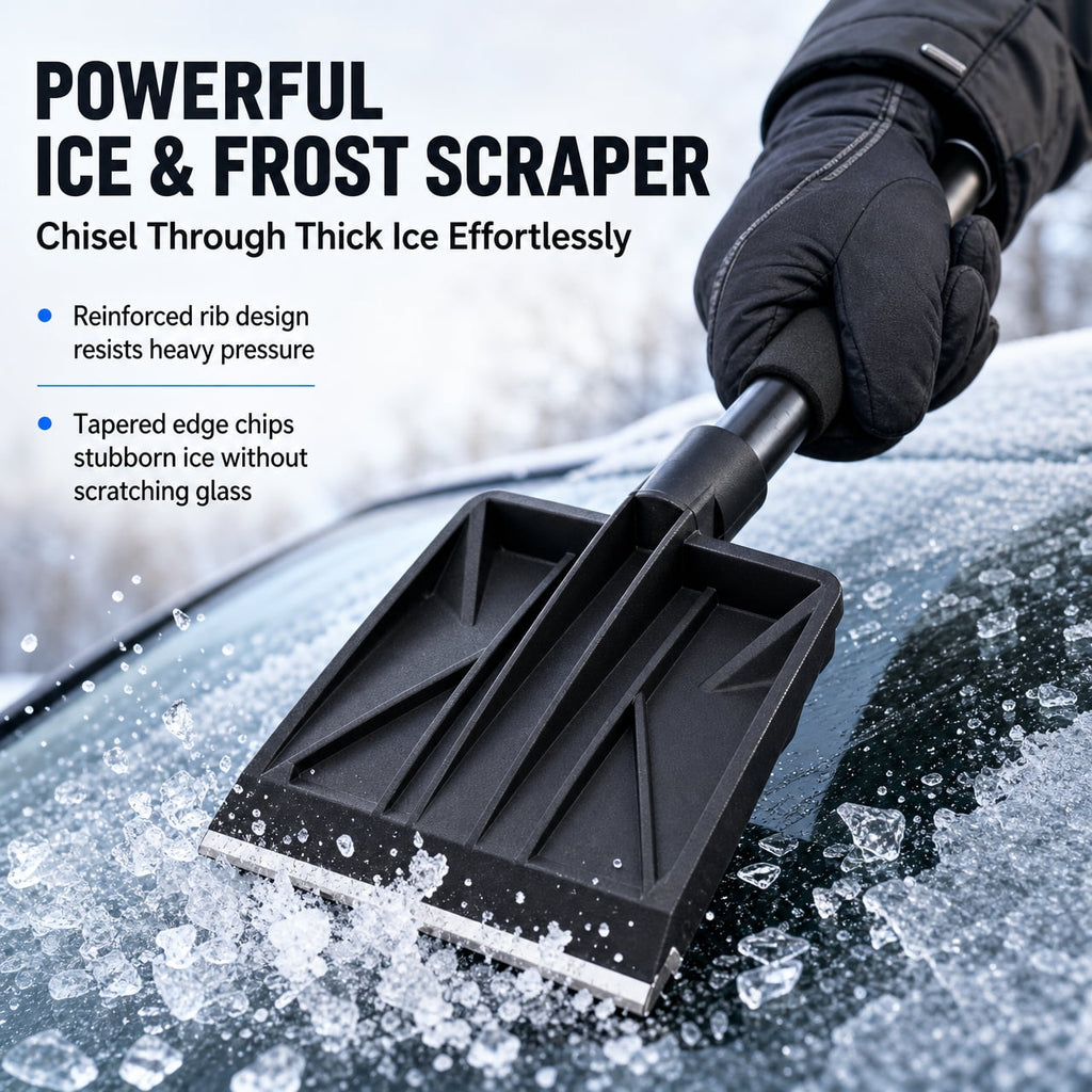 Doulami snow shovel and Ice Scraper 3-in-1 Car Snow Removal Kit, Adjustable Extension Handle with Brush, Square Snow Shovel and Ice Scraper, 95 x 24 x 14 cm