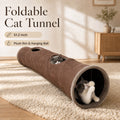 Doulami Cat Tunnel, 51.2" Collapsible Foldable Tunnel with Peek Holes, Interactive Toy for Large Cats Kittens Play Rest Hideaway