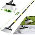 Doulami Heavy Duty Snow Shovel, Steel Flat Shovel with Adjustable Handle, Gardening Scraper Outdoor Spade Tool for Weeding, Lawn Edging, Digging, Ice Removal & Driveway Cleaning