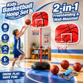 Doulami Kids Basketball Hoop, 1.8M Height Adjustable Indoor Outdoor Mini Basketball Goal Set with 3 Basketballs & Inflatable Pump, Sports Toy Gift for Boys Girls 3-8 Years Old