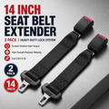 Doulami Seat Belt Extender, 14-Inch 2-Pack Safety Belt Length Adjuster with 7/8" Tongue, Universal for Cars Trucks SUVs Standard Receiver