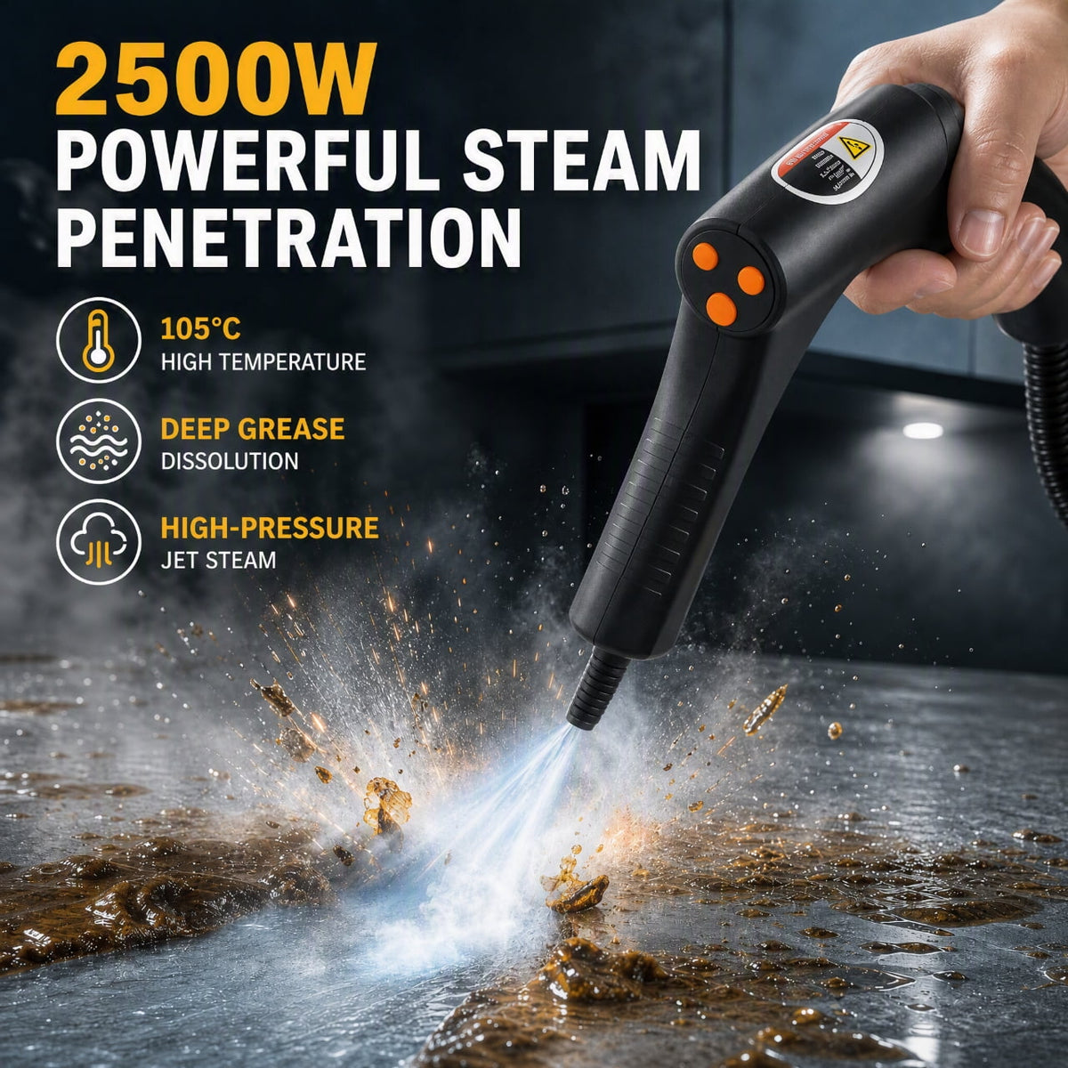 Doulami Steam Cleaner Handheld, 2500W Portable Steamer with 50.7oz Water Tank and 19 Accessories