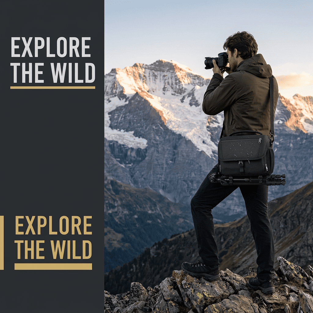Doulami Camera Crossbody Sling Bag, Shockproof DSLR Mirrorless, Waterproof Rain Cover & Tripod Holder, Custom Dividers Adjustable Strap, Black