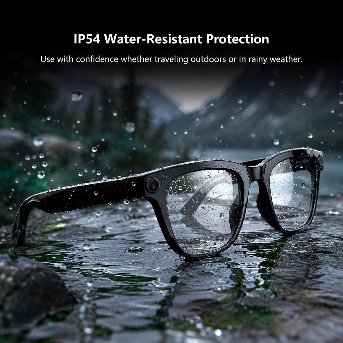 Blackview AI Camera Smart Glasses with 1080P HD Recording & Real-Time Translation, Polarized Sunglasses with Voice Assistant for Men & Women