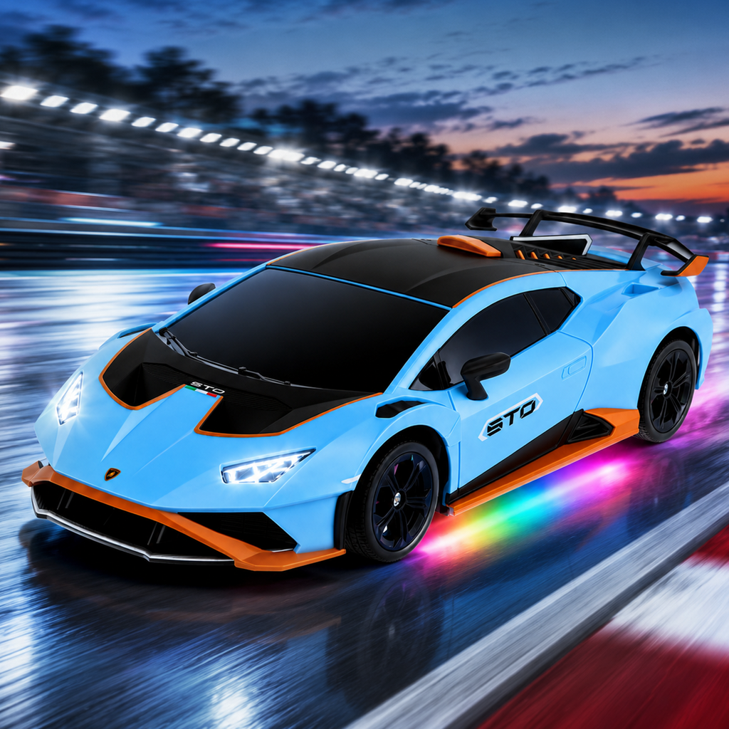 Lamborghini RC Car 1:24, Officially Licensed Remote Control Car 2.4GHz Drift RC Cars with LED Lights 2 Batteries for Kids Boys Age 3+