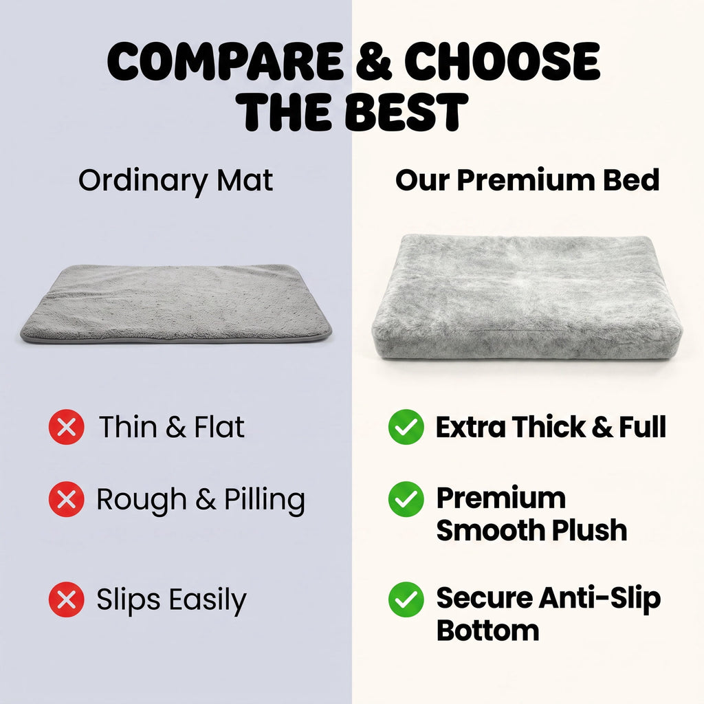 Doulami Dog Bed for large dogs 105x70x6cm, Corduroy Pet Mattress with Removable Washable Cover, Non Slip Bottom Crate Dog Pad, Joint Relief Dog Mat, Light Gray